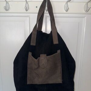 Free People Black and Brown Duffel Bag